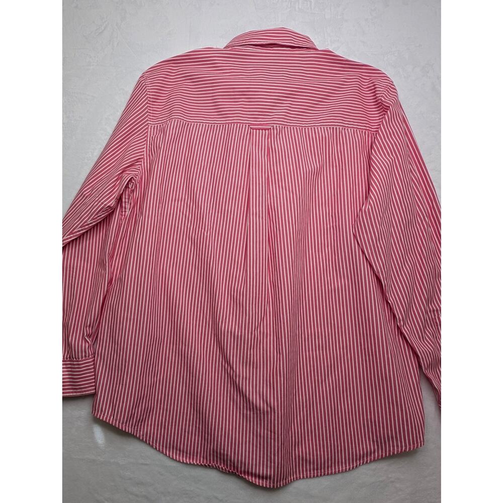 Chaps Easy Care Mens Button Down Shirt - XL Red White‎ Vertical Stripe - Picture 6 of 6